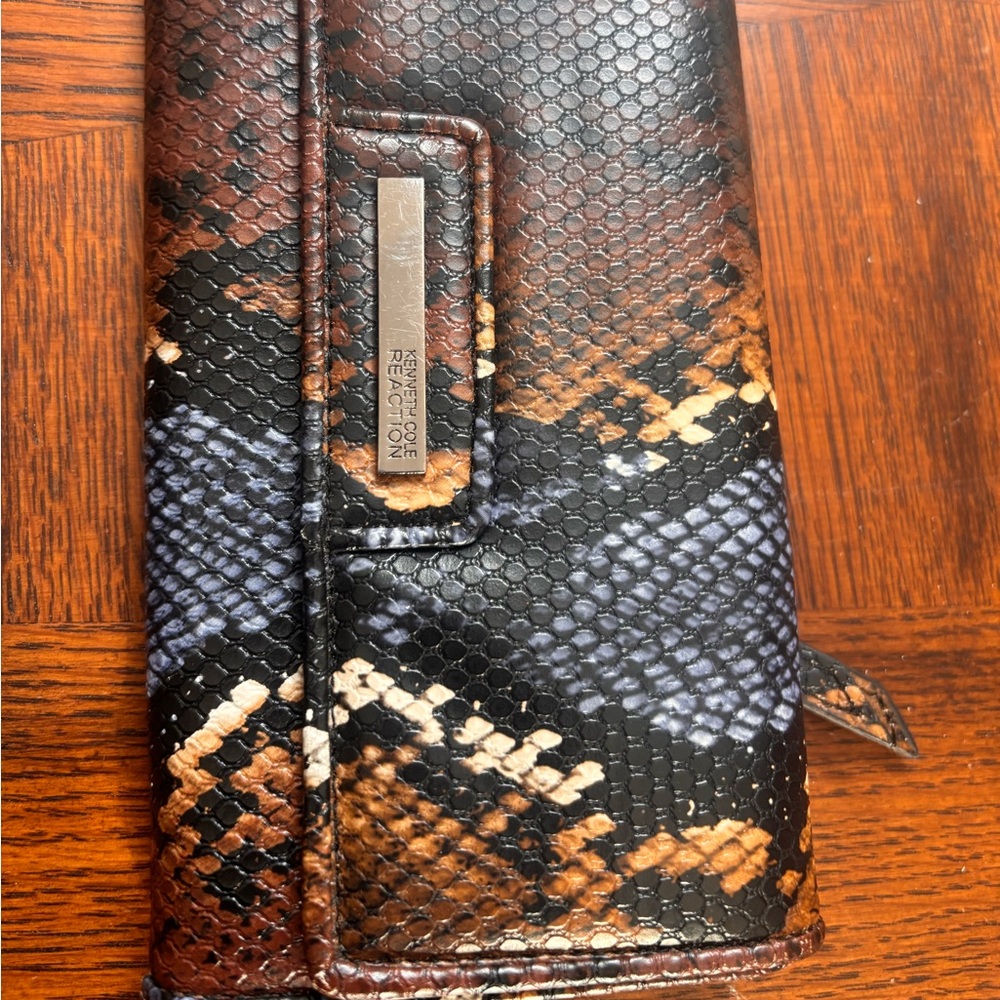 Kenneth Cole Reaction Brown Python Print Bifold W… - image 3